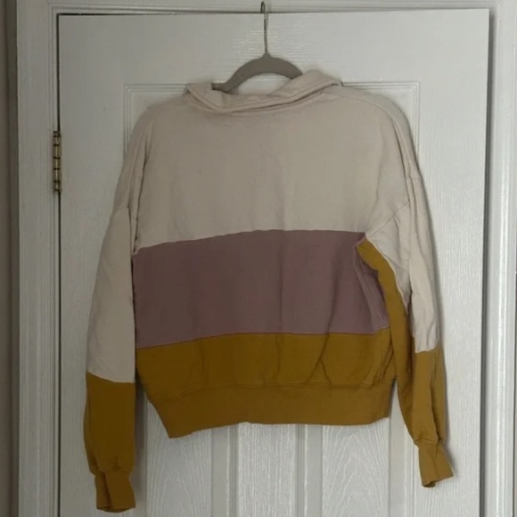 Universal Thread Colorblock Quarter Zip Sweatshirt Size Medium M Yellow Pink - Picture 3 of 4